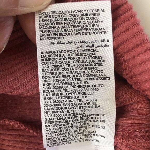 Old Navy Juniors Plush Tee Ribbed Long Sleeve Turtleneck MauveRose Medium NWT - Picture 13 of 16